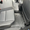 Black rubber heavy duty floor mats with molded ridges and circular cutouts for volkswagen amarok 2023 footwell
