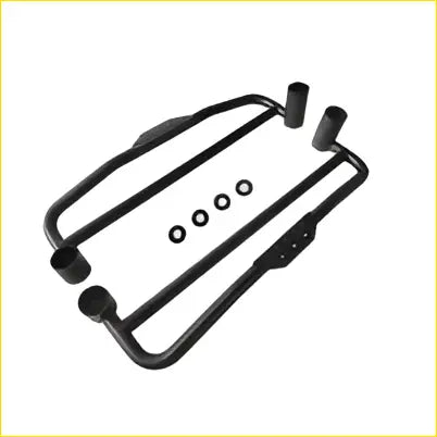 Black metal heavy duty steel side steps with four mounting holes and cylindrical caps for suzuki jimny 2019-2024