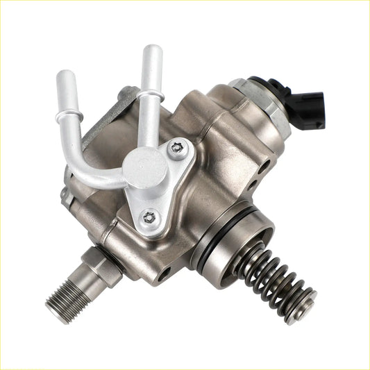 Silver metallic high pressure fuel injection pump with black plastic connector and visible spring for mazda 6 mazdaspeed