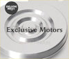 High quality shiny silver metallic circular auto turbo bypass valve blanking plate with concentric rings for mitsubishi