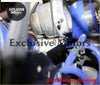 Silver metallic exhaust manifold shown from back side with blue piping near high quality auto turbo bypass valve blanking plate for mitsubishi