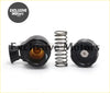 Black plastic fuel filter housing with brass interior and black hex cap for high quality racing turbo 25mm diesel blow off valve