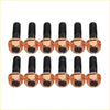 Set of ten copper-colored high tensile exhaust manifold hex head bolts with black threaded shafts for ford territory sx sy barra 4.0l