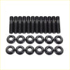 Set of black coated steel high tensile exhaust manifold studs and matching nuts for nissan patrol tb48 4.8l