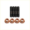 Set of four black high tensile exhaust manifold bolts and four copper hexagonal nuts for ford territory sx turbo kit