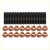 Set of black threaded bolts and copper hex nuts in rows high tensile exhaust manifold and turbo stud kit for ford territory sx sy