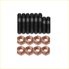 Set of black threaded high tensile bolts and copper hex nuts for ford ranger wlat 25l turbo charger stud kit