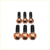 Set of five copper-colored high tensile turbo charger studs with black threaded shafts for ford transit 2.2l fwd