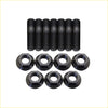 Set of black coated steel high tensile turbo studs and hex nuts for mitsubishi outlander 4n14 2.2l automotive use
