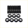 Set of black coated steel high tensile turbo studs and hex nuts for mitsubishi pajero nm np 4m41 3.2l engine