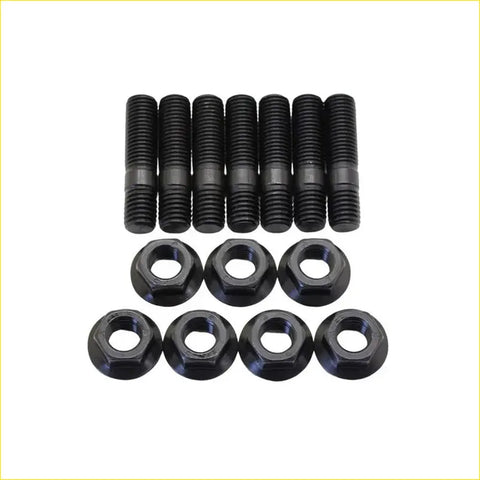 Set of black coated steel high tensile turbo studs and hex nuts for mitsubishi pajero nm np 4m41 3.2l engine