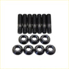 Set of black coated steel high tensile turbo studs with hex nuts for nissan pathfinder r51 yd25 2.5l use