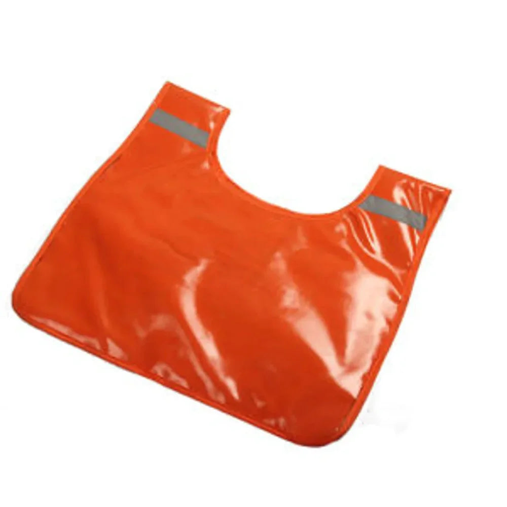 Orange safety vest with reflective stripes for high visibility in heavy duty 4x4 winch dampener applications
