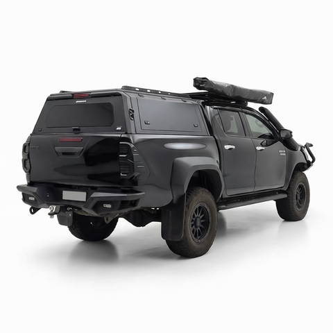 Rockarmor N80 Hilux Aluminium Canopy rear side angle