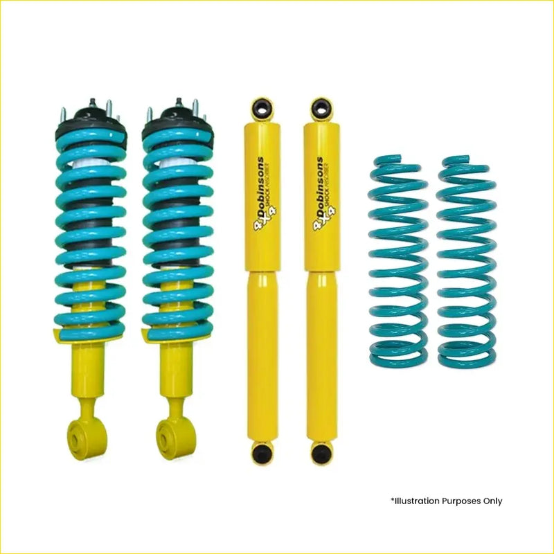 Yellow and teal dobinsons twin tube nitro gas shock absorbers with coil springs for holden colorado 7 2012 on