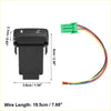 Back side of black plastic hole expansion port switch with green connector and colorful wiring for toyota alphard 2015-2023