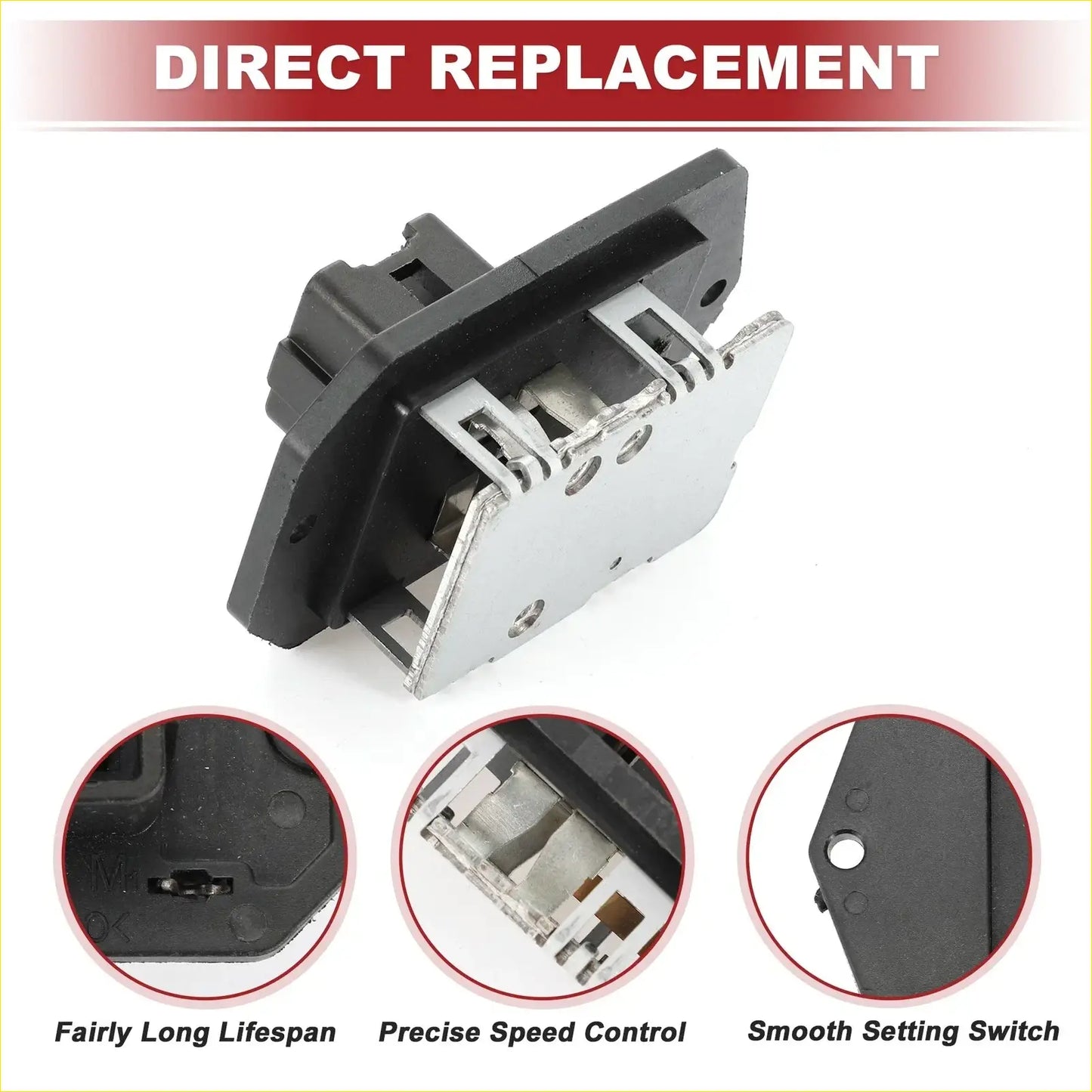 Hvac blower motor resistor for toyota highlander 2004-2005 black and silver with plastic housing and metal parts