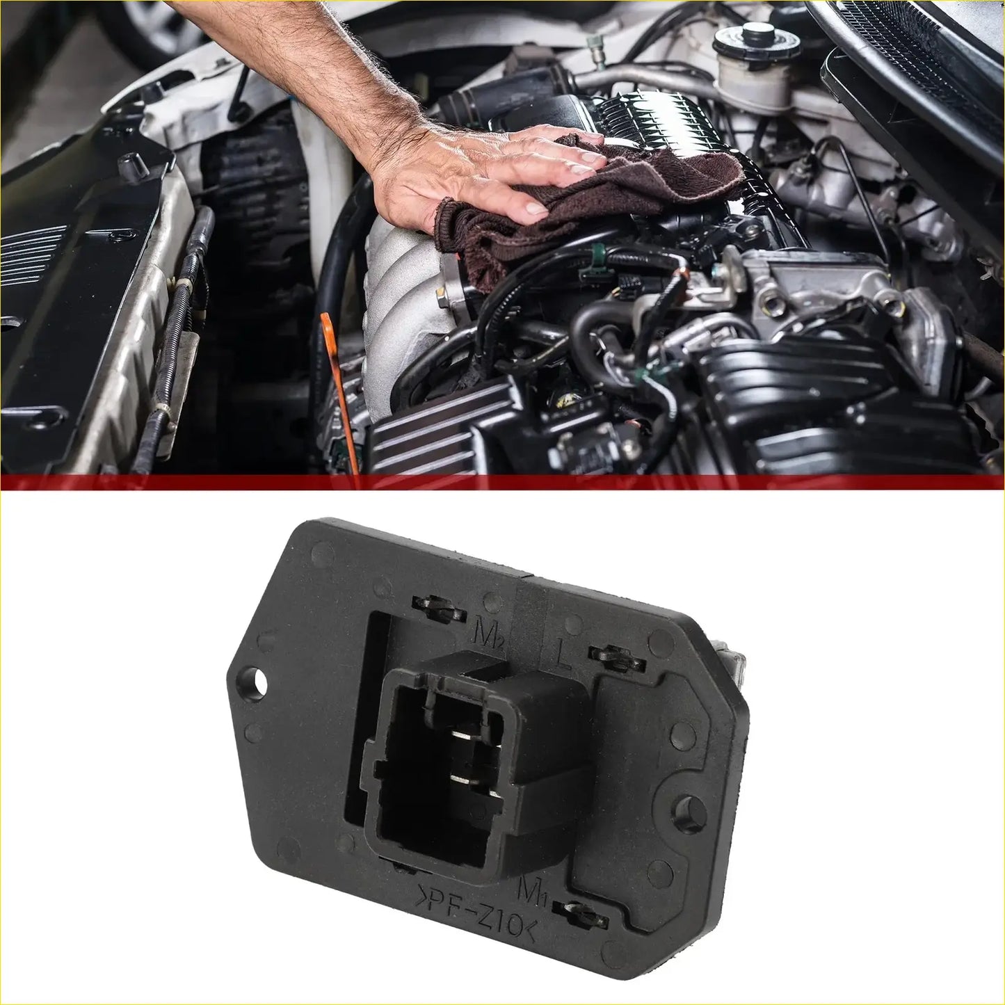 Black plastic engine coolant temperature sensor with molded mounting holes and rectangular connector for toyota highlander