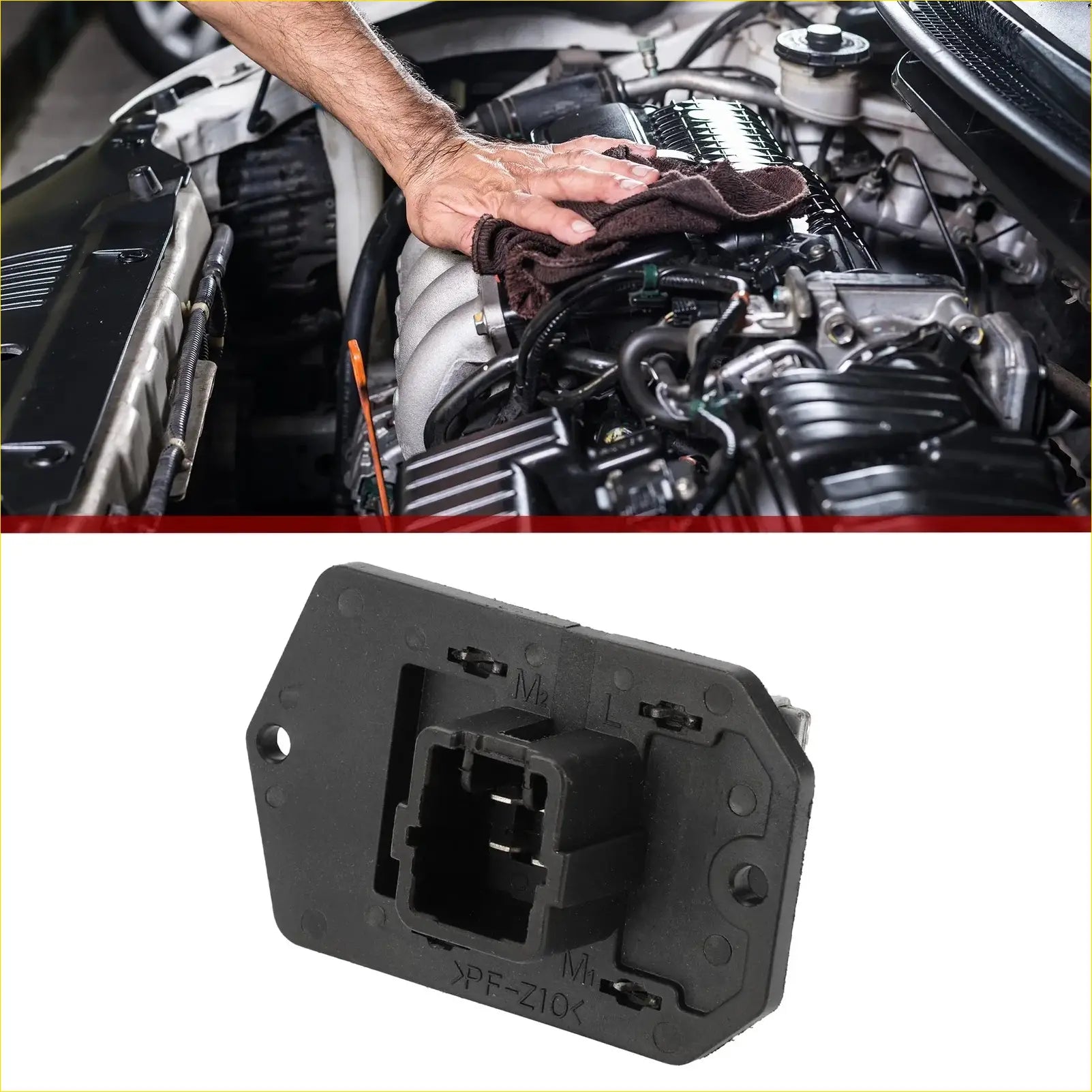 Black plastic engine coolant temperature sensor with molded mounting holes and rectangular connector for toyota highlander