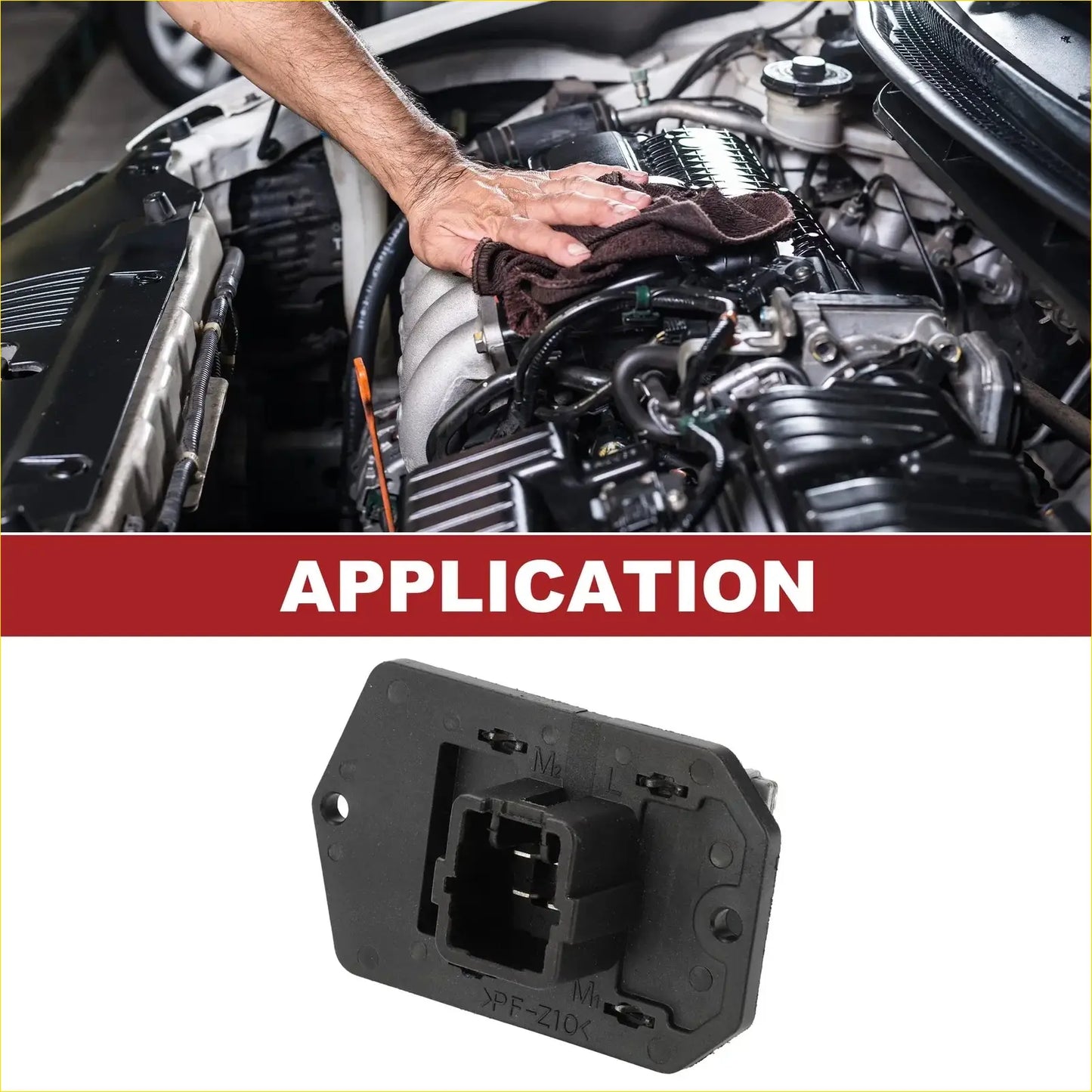 Black plastic hvac blower motor resistor with molded mounting flanges for toyota highlander 2004-2005