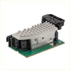 Silver aluminum heat sink with fins mounted on green circuit board with black capacitors for toyota highlander blower motor resistor