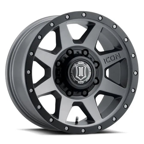 ICON Vehicle Dynamics Rebound 17x8.5 8x170 6mm Offset 5in BS 125mm Bore Titanium Wheel