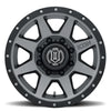 ICON Vehicle Dynamics Rebound 17x8.5 8x170 6mm Offset 5in BS 125mm Bore Titanium Wheel