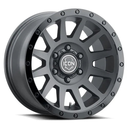 ICON Vehicle Dynamics Compression 17x8.5 6x5.5 25mm Offset 5.75in BS 95.1mm Bore Double Black Wheel — fits Ford Ranger
