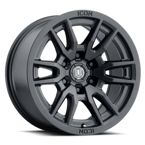 ICON Vehicle Dynamics Vector 6 17x8.5 6x5.5 25mm Offset 5.75in BS 95.1mm Bore Satin Black Wheel — fits Ford Ranger