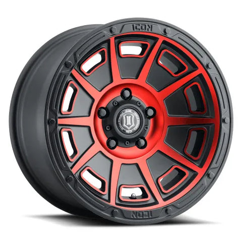 ICON Vehicle Dynamics Victory17x8.5 6x5.5 0mm Offset 4.75in BS Satin Black w/Red Tint Wheel — fits Toyota FJ Cruise...