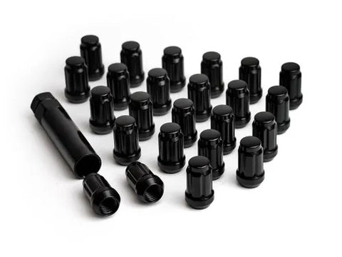 ICON Vehicle Dynamics Alloys Lug Nut Kit Black - 1/2in - 24 Lug Nuts w/ Key — fits Jeep Grand Cherokee WJ