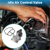 Silver metallic idle air control valve with black rubber gasket and threaded ports for toyota rav4 1996-2000