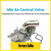 Silver metallic idle air control valve with curved pipe and mounting brackets for toyota hilux rzn149 154 169 174