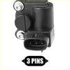 Back side of black plastic idle air control valve with gasket for Toyota Echo 2000-2005 with two screws and 3-pin connector