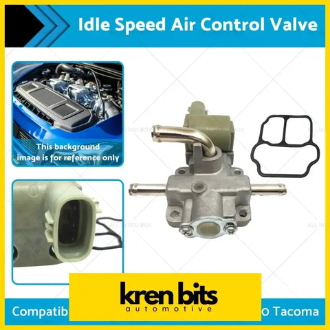 Silver metallic idle speed air control valve with beige plastic housing and black gasket for toyota land cruiser prado