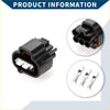 Black plastic idle speed sensor connector plug with three circular white terminal pins for toyota vss tps iacv backs view