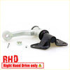 Black and silver metal idler arm with mounting bracket for right-hand drive Nissan Datsun BigM D21 1985-1999