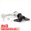 Black and silver metal idler arm with mounting bracket for Nissan Datsun King Cab D21 1985-1999 shown from back side