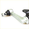 Silver and black steel idler arm support with rubber bushings and threaded bolt end for Mazda B-Series B2200 and Fighter FD