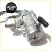 Silver metal ignition barrel and key lock cylinder switch with black plastic keyhole cover for nissan d21
