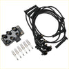 Black ignition coil and 6 spark plug kit with coiled wires and white ceramic insulators for ford explorer sport trac