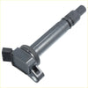 Black ignition coil for Toyota 4Runner 2010-2022 with cylindrical body and rectangular connector housing shown from the back