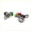 Two metallic ignition cylinder door boot locks with colorful plastic parts for nissan cefiro a30 1994-2000 back view