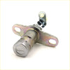 Silver metal ignition cylinder door bootlock with keyhole and bracket for nissan cefiro a30 1994-2000 back view