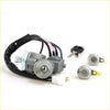 Gray metal ignition cylinder steering door lock assembly with black wiring and key for mazda b-series b1600 b1800