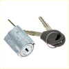 Silver metal ignition cylinder switch barrel set with two black key rings for nissan np300 terrano 2001-2004