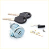 Blue metallic ignition cylinder switch with black key fobs and internal parts for nissan d21 pathfinder 1986-1994