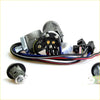 Gray metallic ignition door fuel lid lock switch assembly with multi-colored wiring for ford courier ranger everest back side