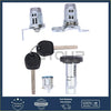 Silver ignition door and tailgate lock cylinder with black key fob and two keys for chevy silverado