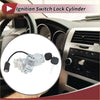 Silver ignition lock cylinder with black key and wiring for toyota echo 2000-2005 shown from the back side